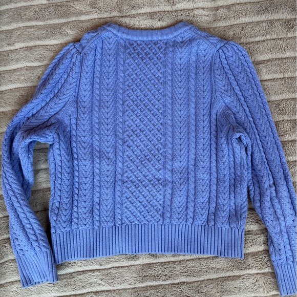 J. Crew Women's Bright Lavender Cozy Cableknit Sweater - Picture 4 of 6